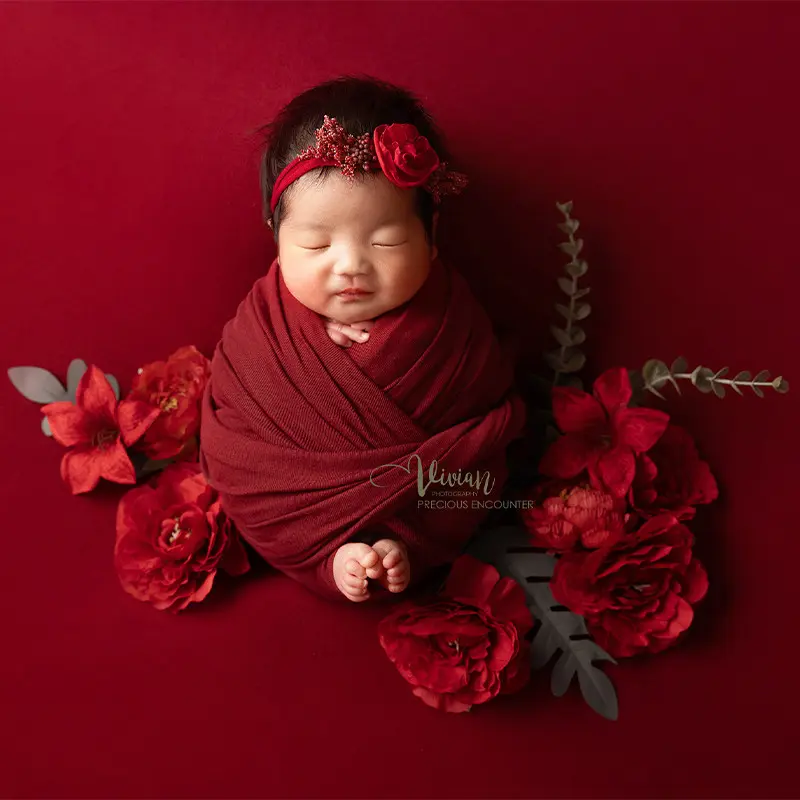 Red Butterfly Florals Set - Newborn Photography Props - Image 3